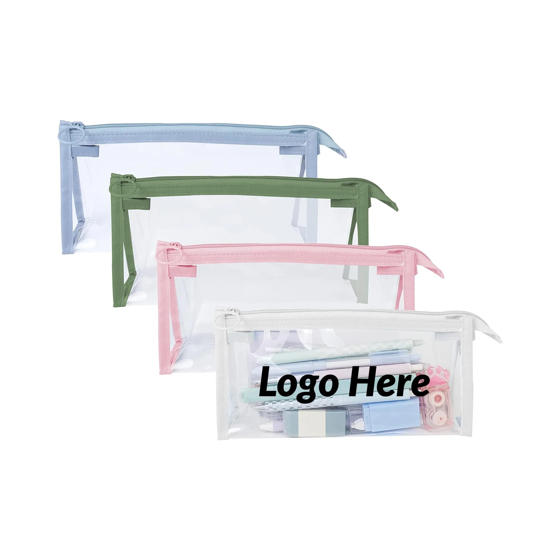 Versatile Clear TPU Pencil Cosmetic Case Pouch Organizer Bag