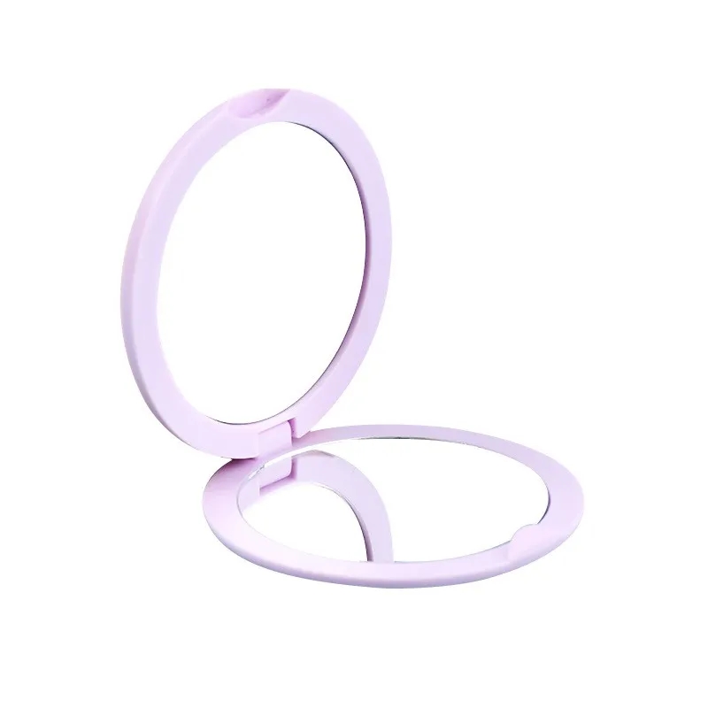 Mini Foldable Round Travel Makeup Mirror w/ Dual Views