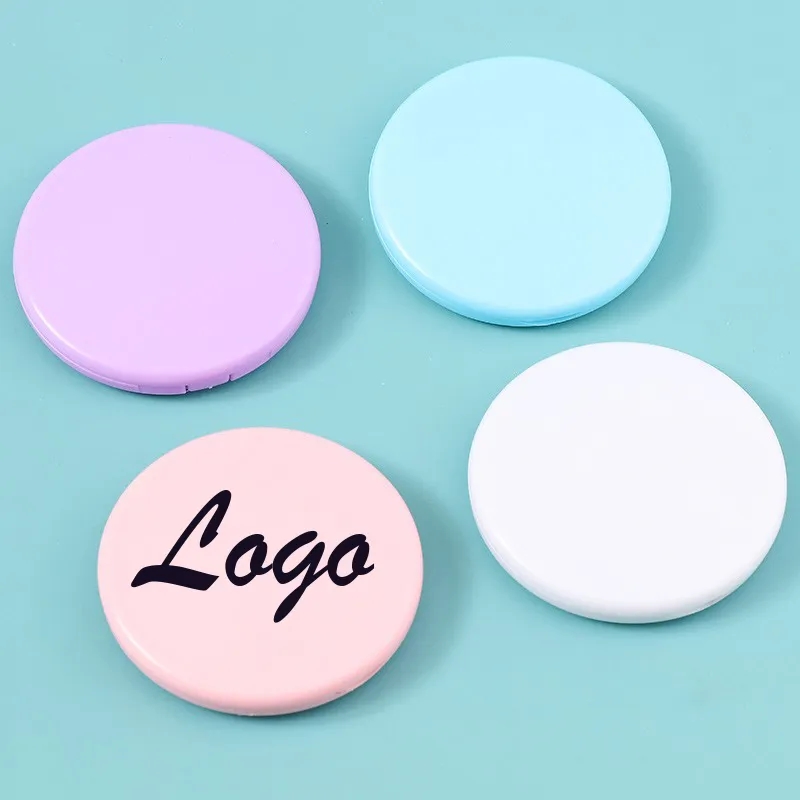 Mini Foldable Round Travel Makeup Mirror w/ Dual Views
