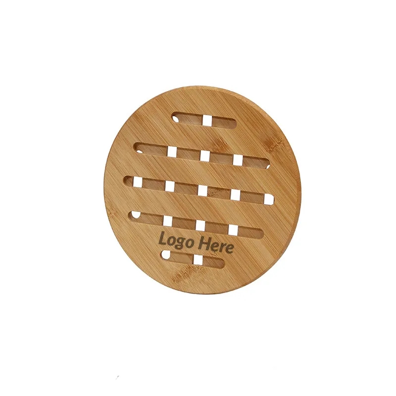 Non-Slip Round Bamboo Wood Trivets for Heat Protection