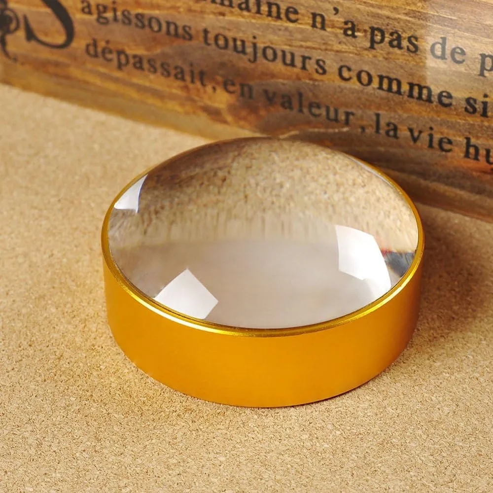 Golden 4X Domed Magnifying Glass & Desktop Paperweight