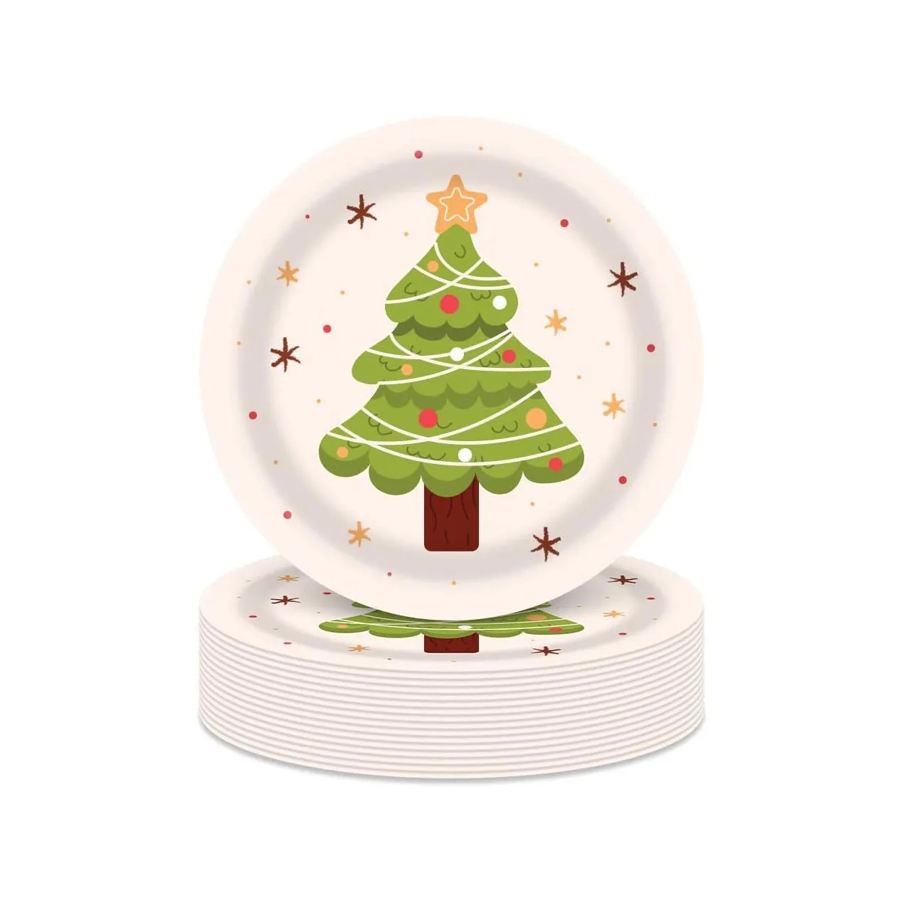 Festive 9in Disposable Paper Plates for Parties Celebration