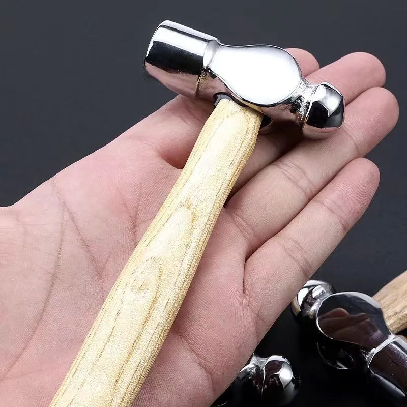 6-inch Wooden Handle Hammer, Double-Faced High Carbon Steel