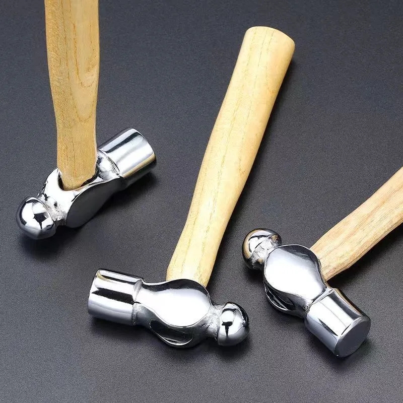 6-inch Wooden Handle Hammer, Double-Faced High Carbon Steel