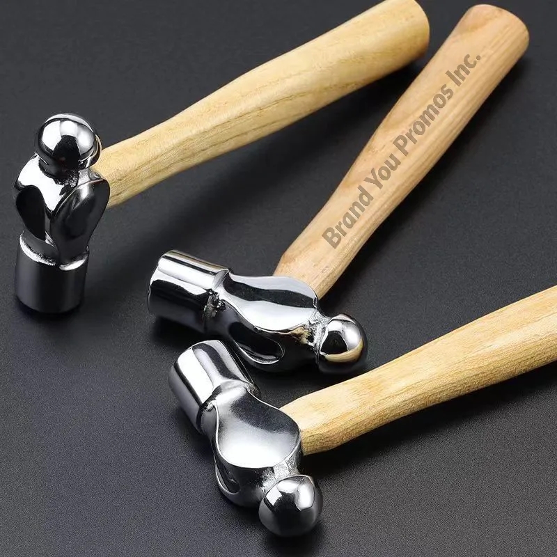 6-inch Wooden Handle Hammer, Double-Faced High Carbon Steel