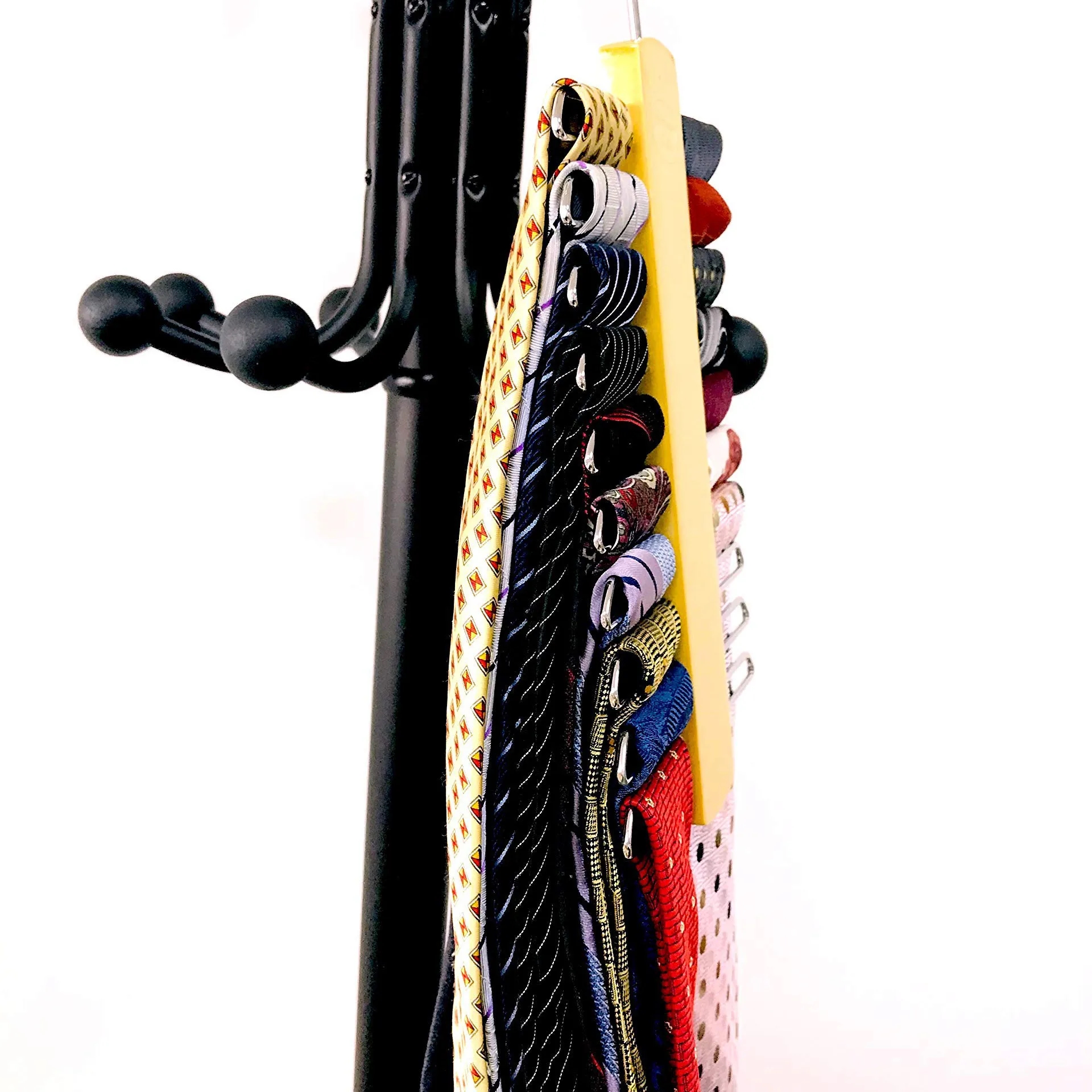 Premium Wooden Tie and Belt Organizer Hanger with 360 Swivel