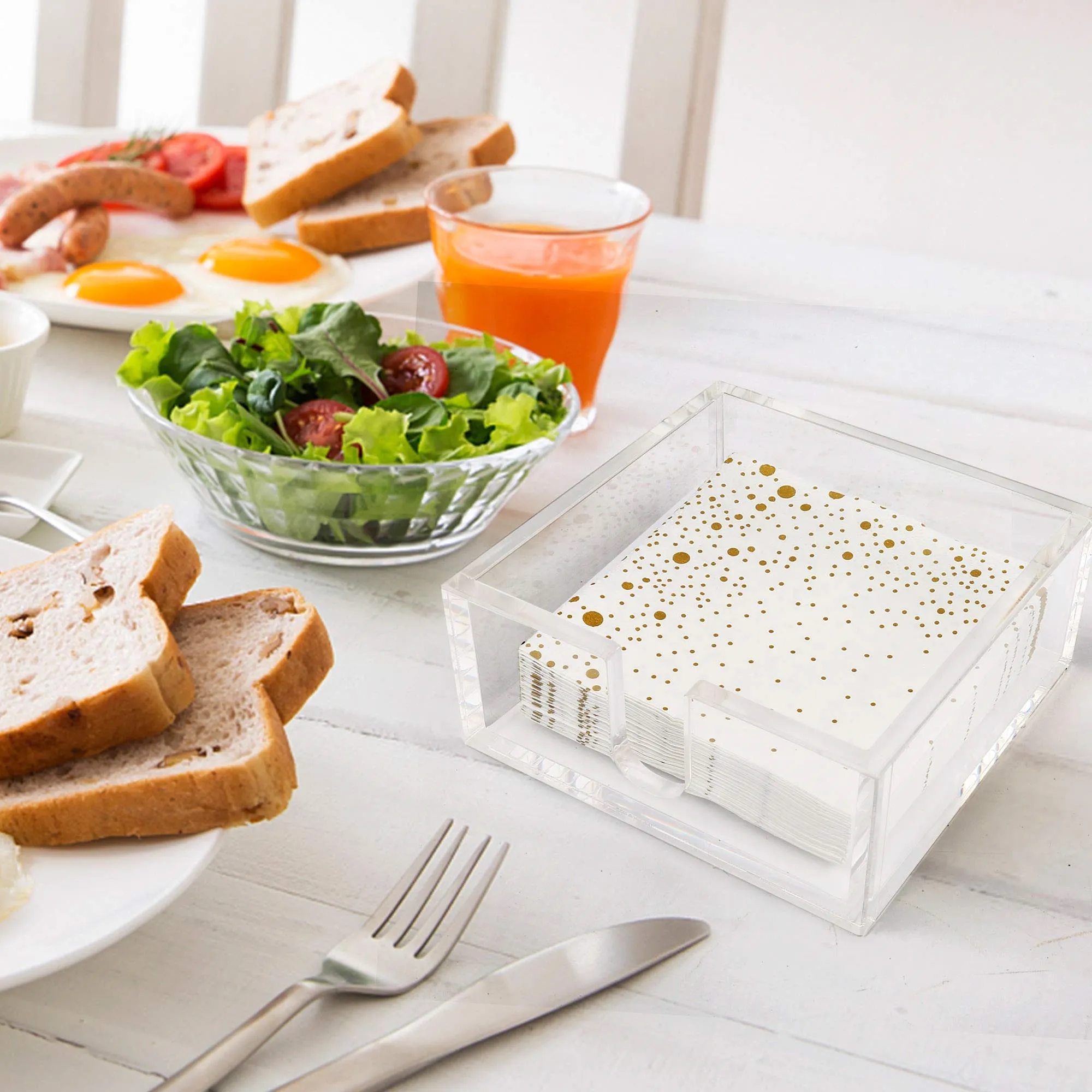 Clear Acrylic Table Top Luncheon Napkin Holder Dispenser