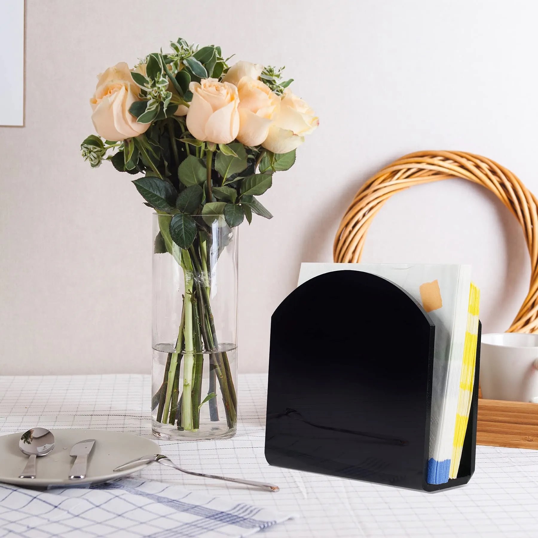 Modern Crystal Clear Acrylic U-Shaped Napkin Holder