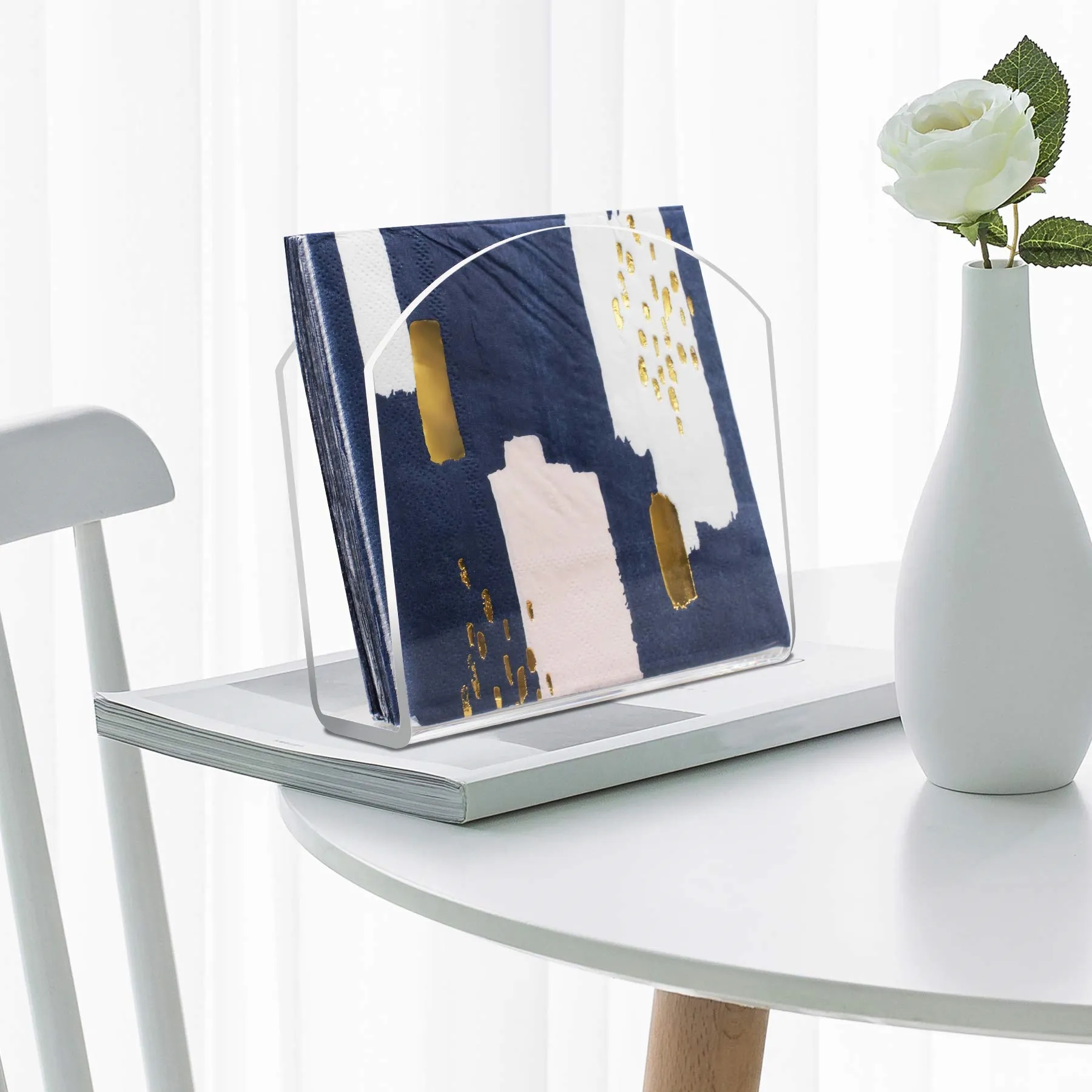 Modern Crystal Clear Acrylic U-Shaped Napkin Holder