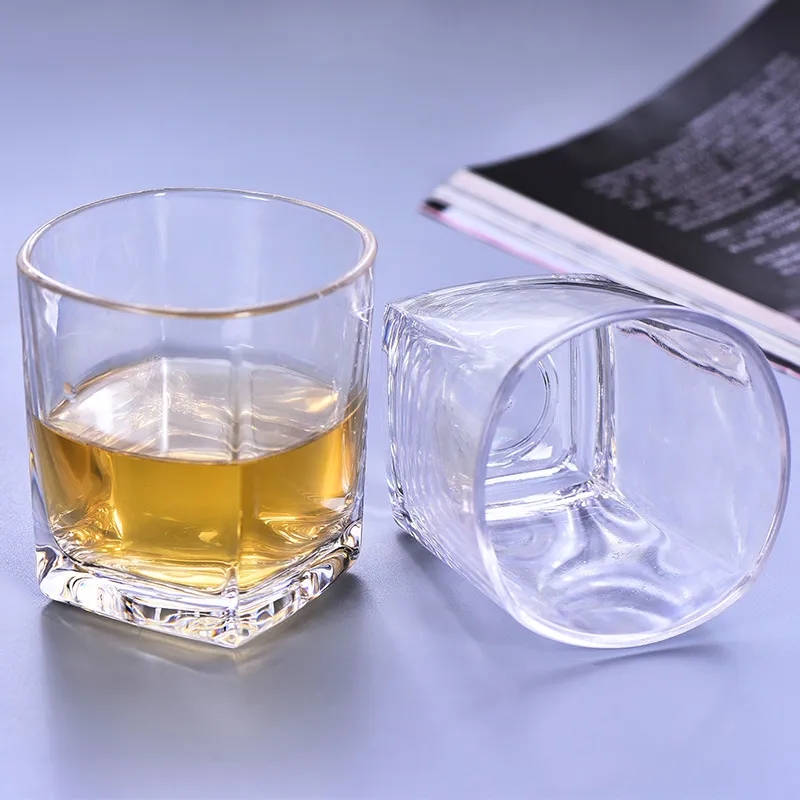 6 oz Clear Durable Acrylic Square Beer Glasses Wine Cups