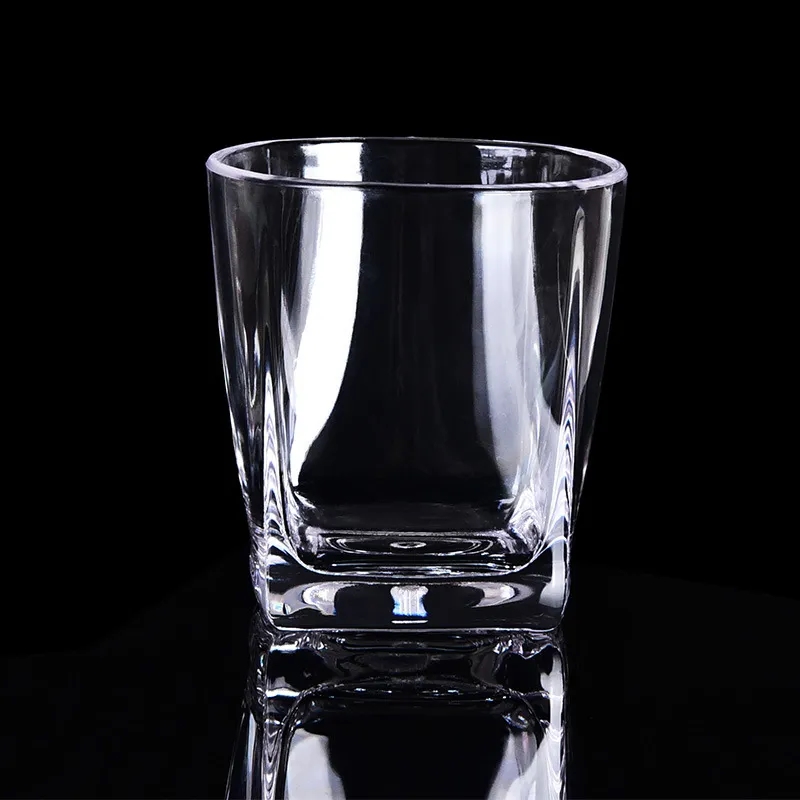 6 oz Clear Durable Acrylic Square Beer Glasses Wine Cups