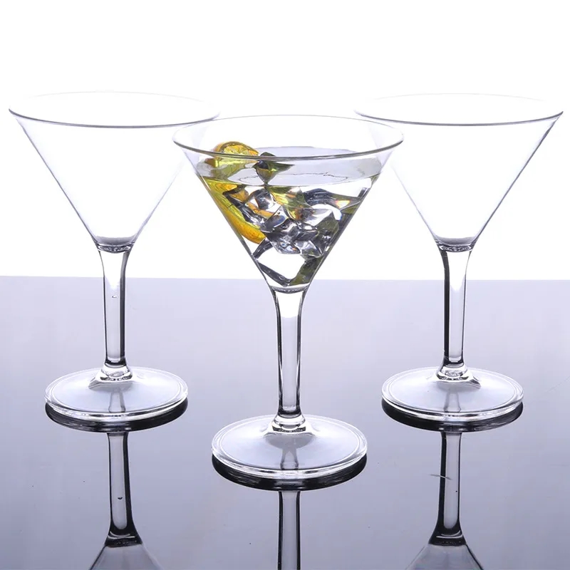 9oz Clear Plastic Crystal Cocktail Martini Glasses