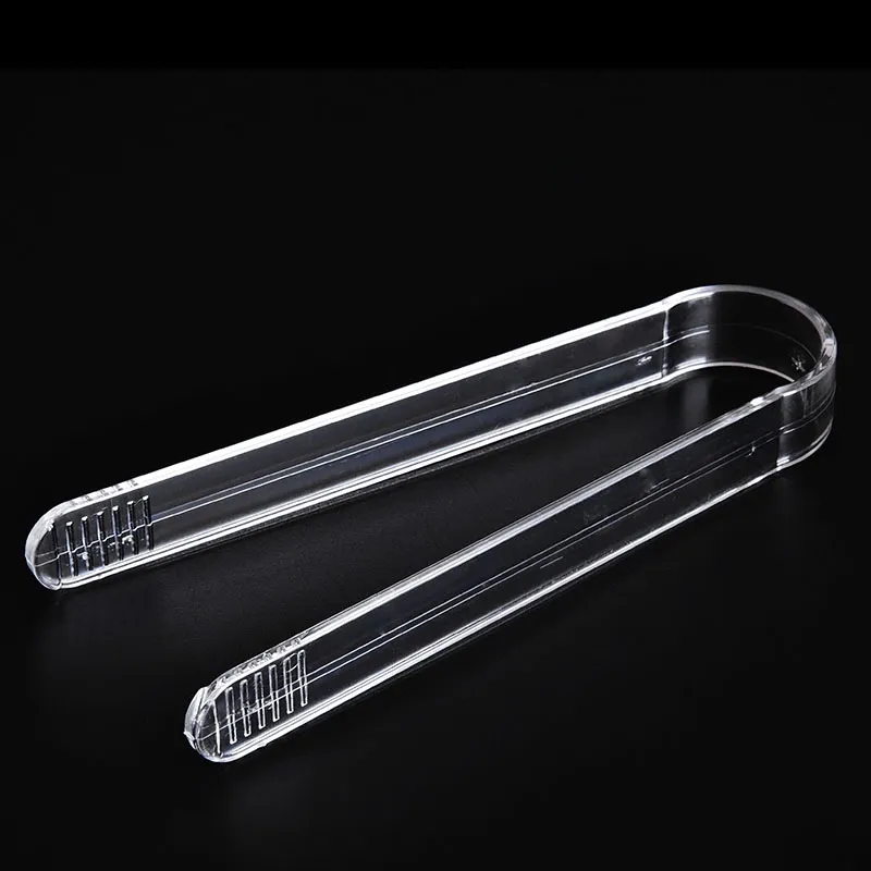Mini Clear Plastic Serving Tongs - 6.3 Inch