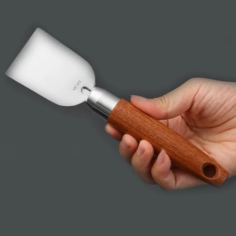 Durable 304 Stainless Steel Scraper w/ Wooden Handle