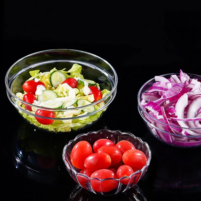 8 Inch Break-Resistant Clear Acrylic Serving Bowls