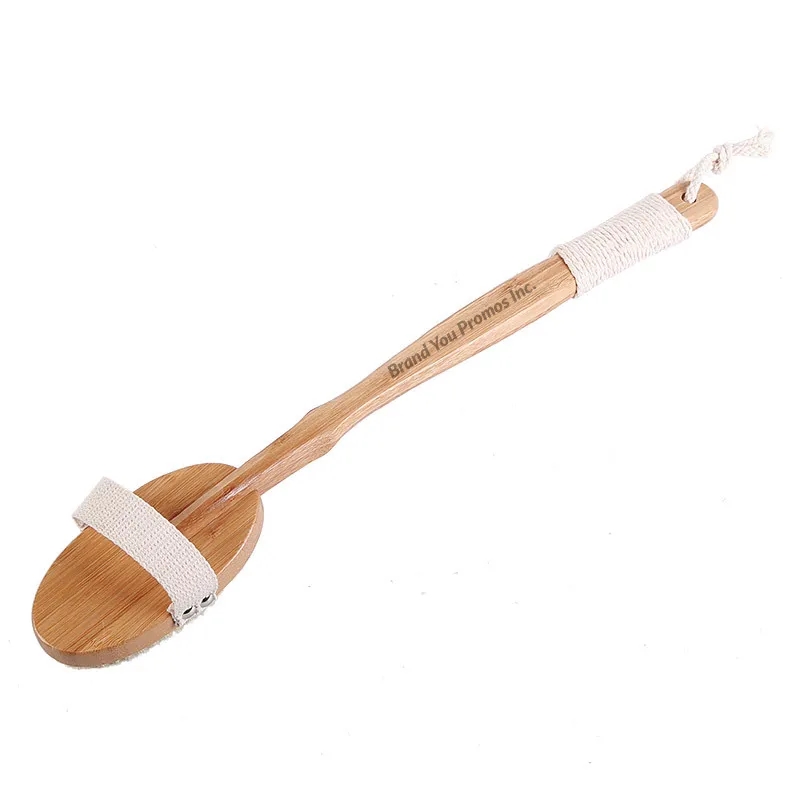 Ergonomic Natural Bristle Bath Brush with Curved Handle