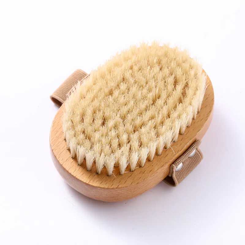 Beechwood Boar Bristle Body Brush w/ Elastic Grip