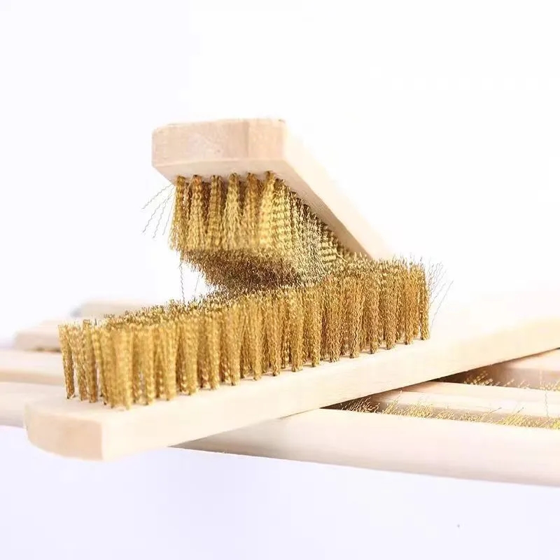 Durable Copper Wire Brush w/ Natural Wood Handle 16x6 Rows