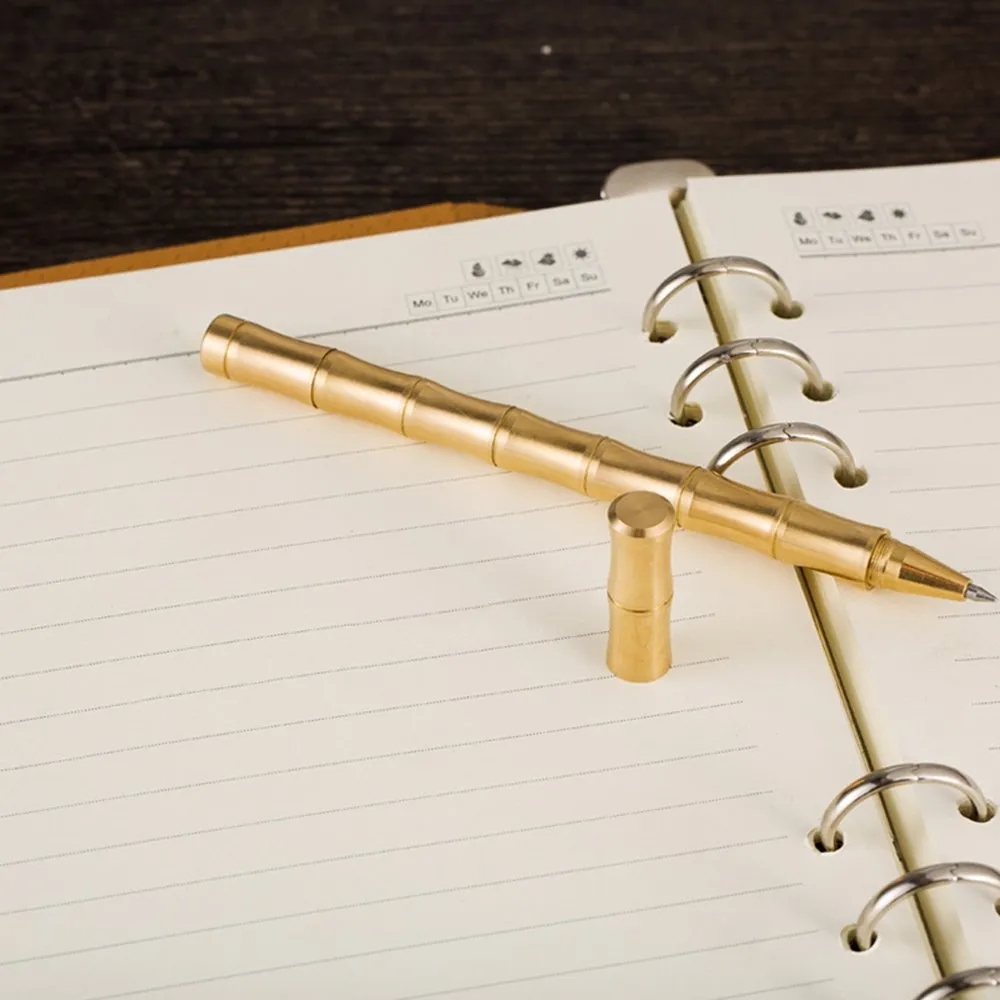 Brass Bamboo-Style Ballpoint Signature Pen