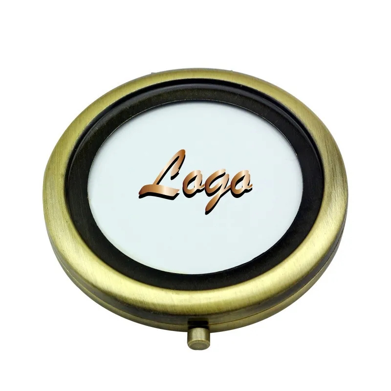 Retro Bronze Double-Sided Round Compact Travel Mirror