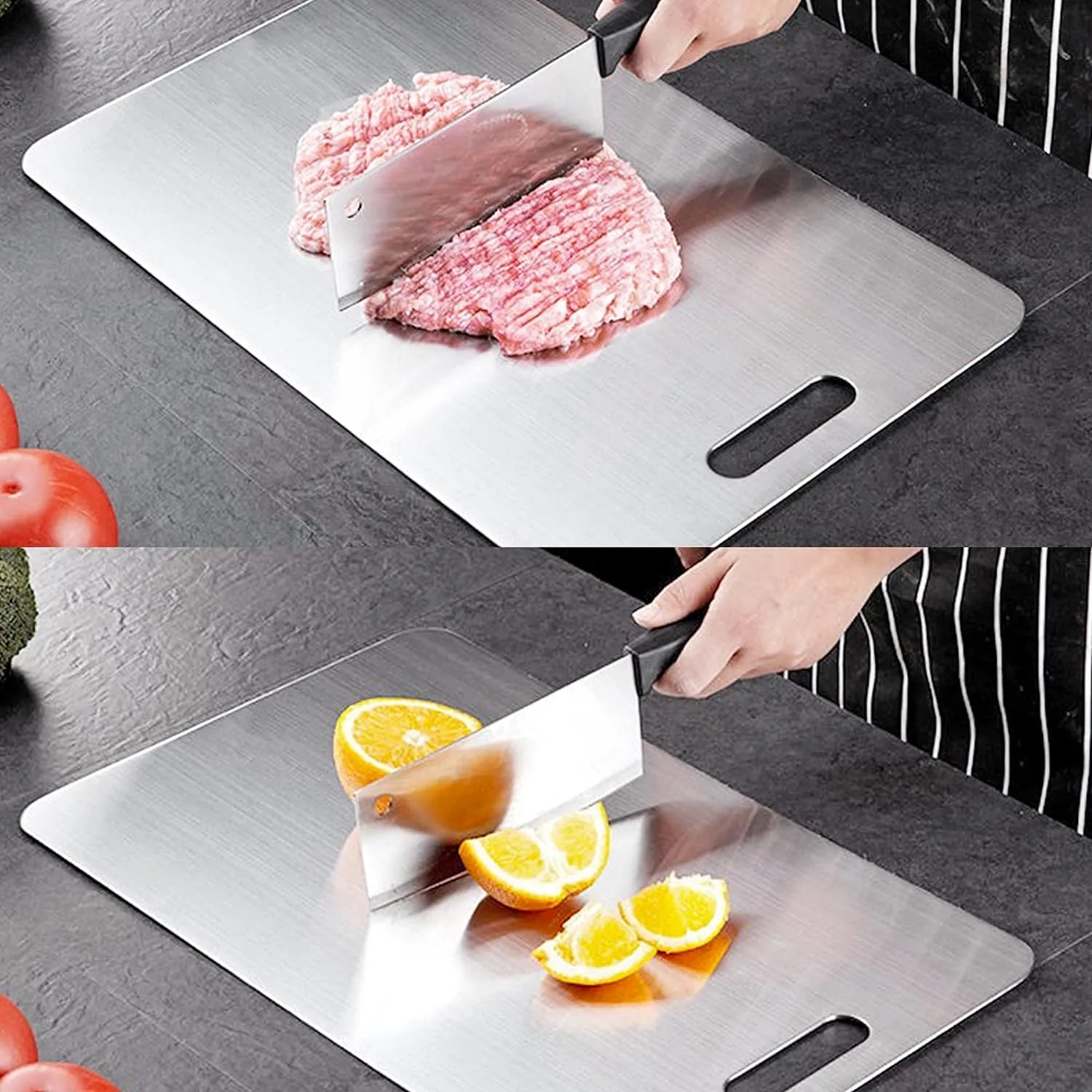Multifunctional Heavy-Duty Stainless Steel Cutting Board