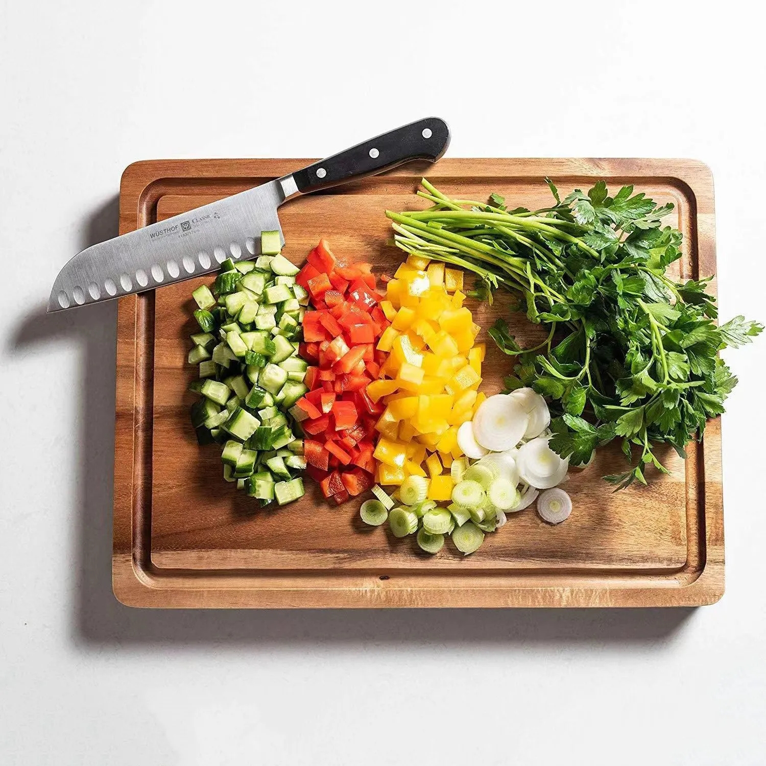 Reversible Acacia Wood Large Cutting Board with Juice Groove