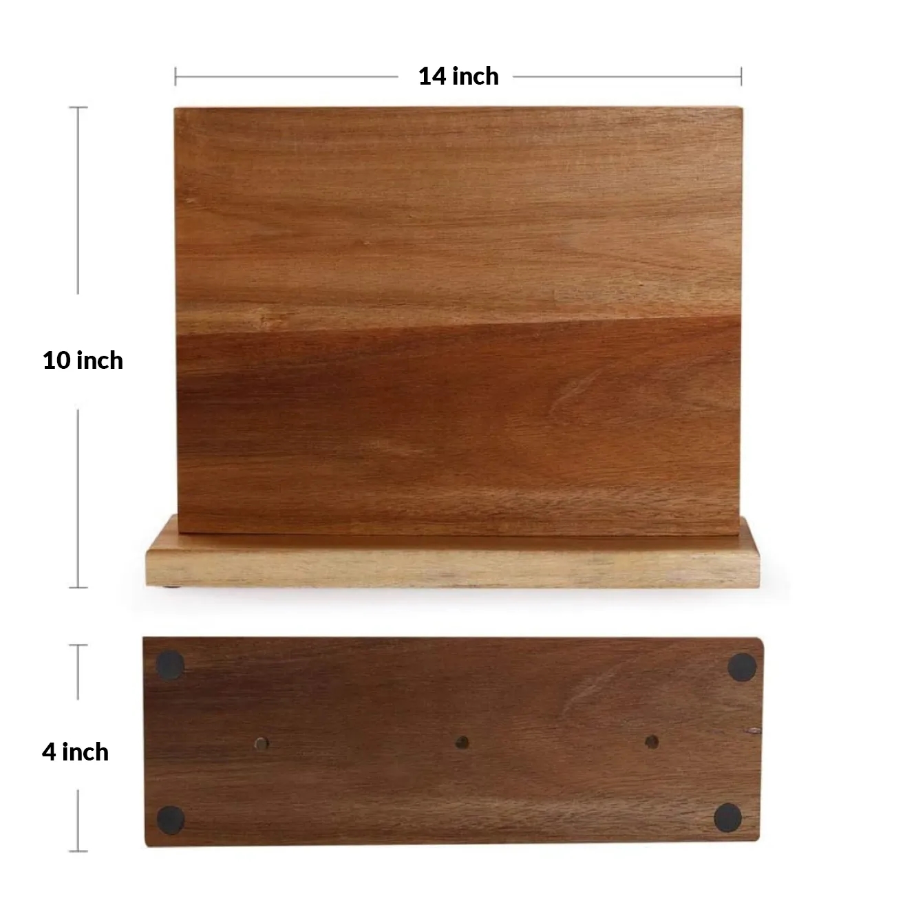 Acacia Wood Double-Sided Magnetic Knife Stand