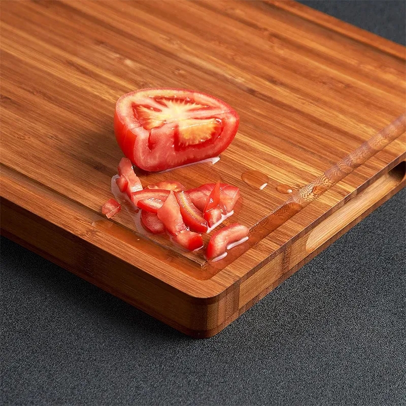 Bamboo Wood Cutting Board with Juice Grooves - 16x11