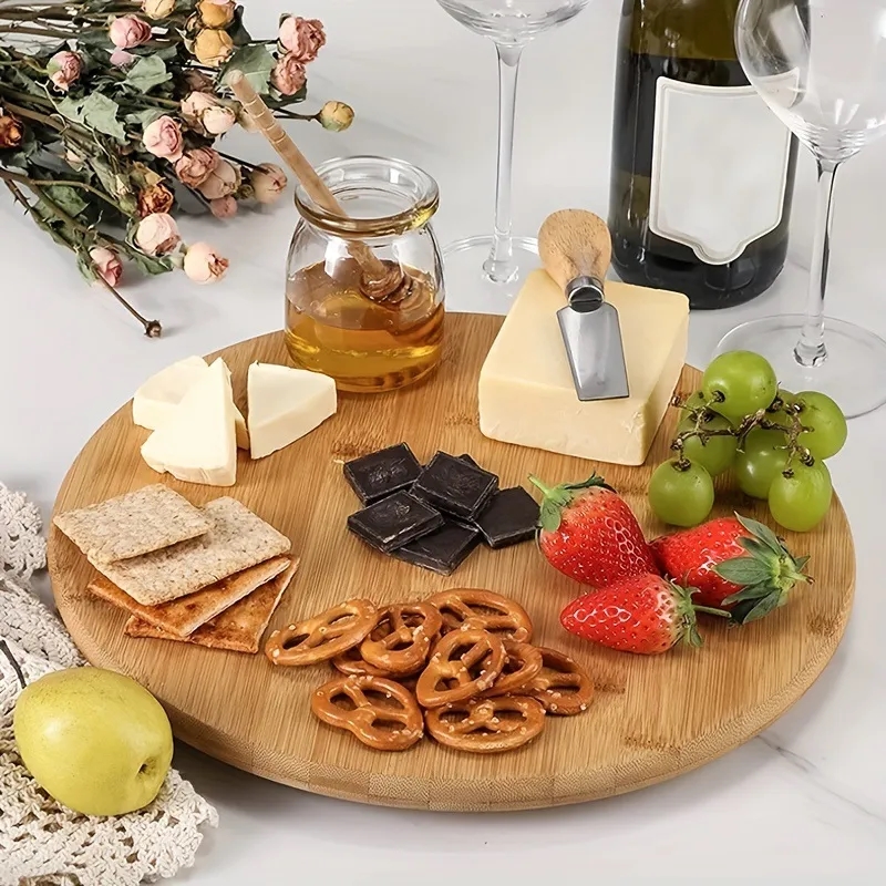Eco-Friendly Bamboo 13.7" Lazy Susan Kitchen Organizer