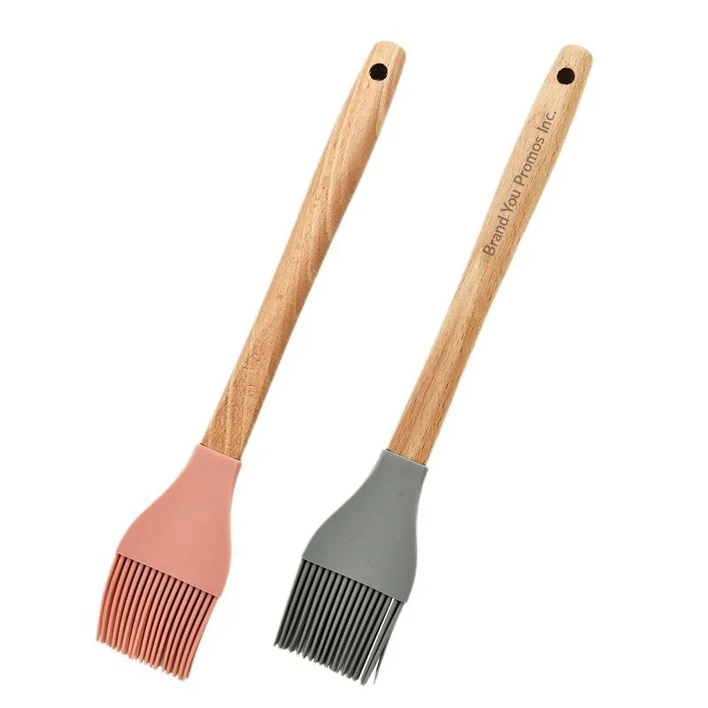 Heat-Resistant Silicone Basting Brushes with Wooden Handles
