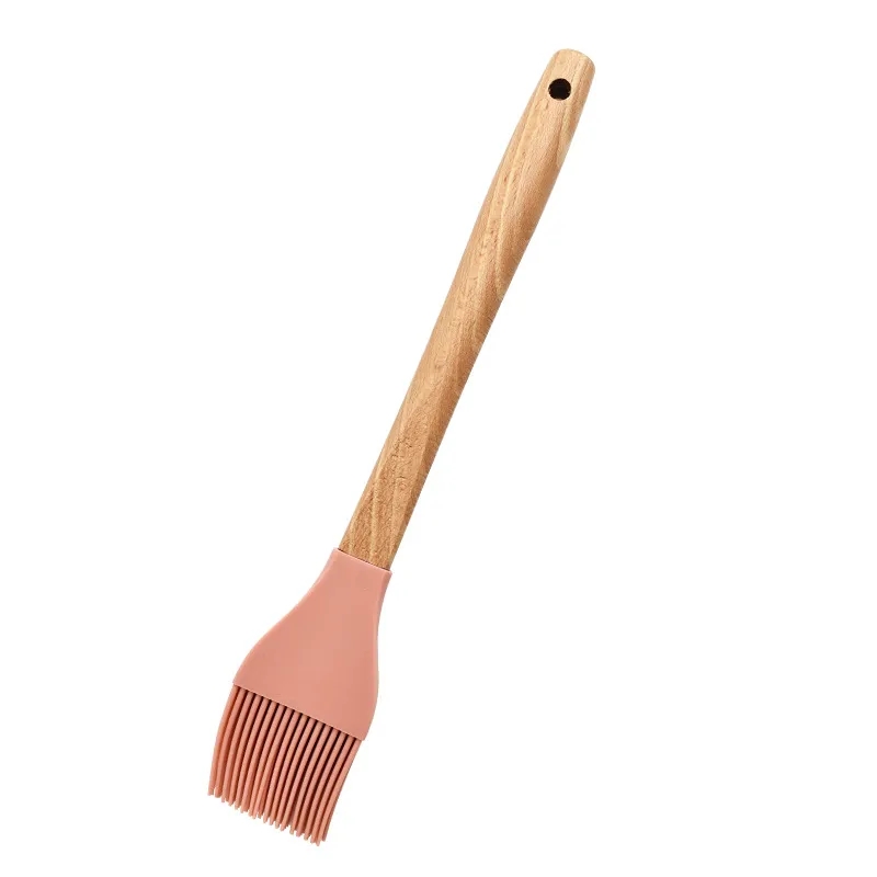 Heat-Resistant Silicone Basting Brushes with Wooden Handles