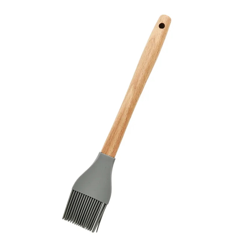 Heat-Resistant Silicone Basting Brushes with Wooden Handles