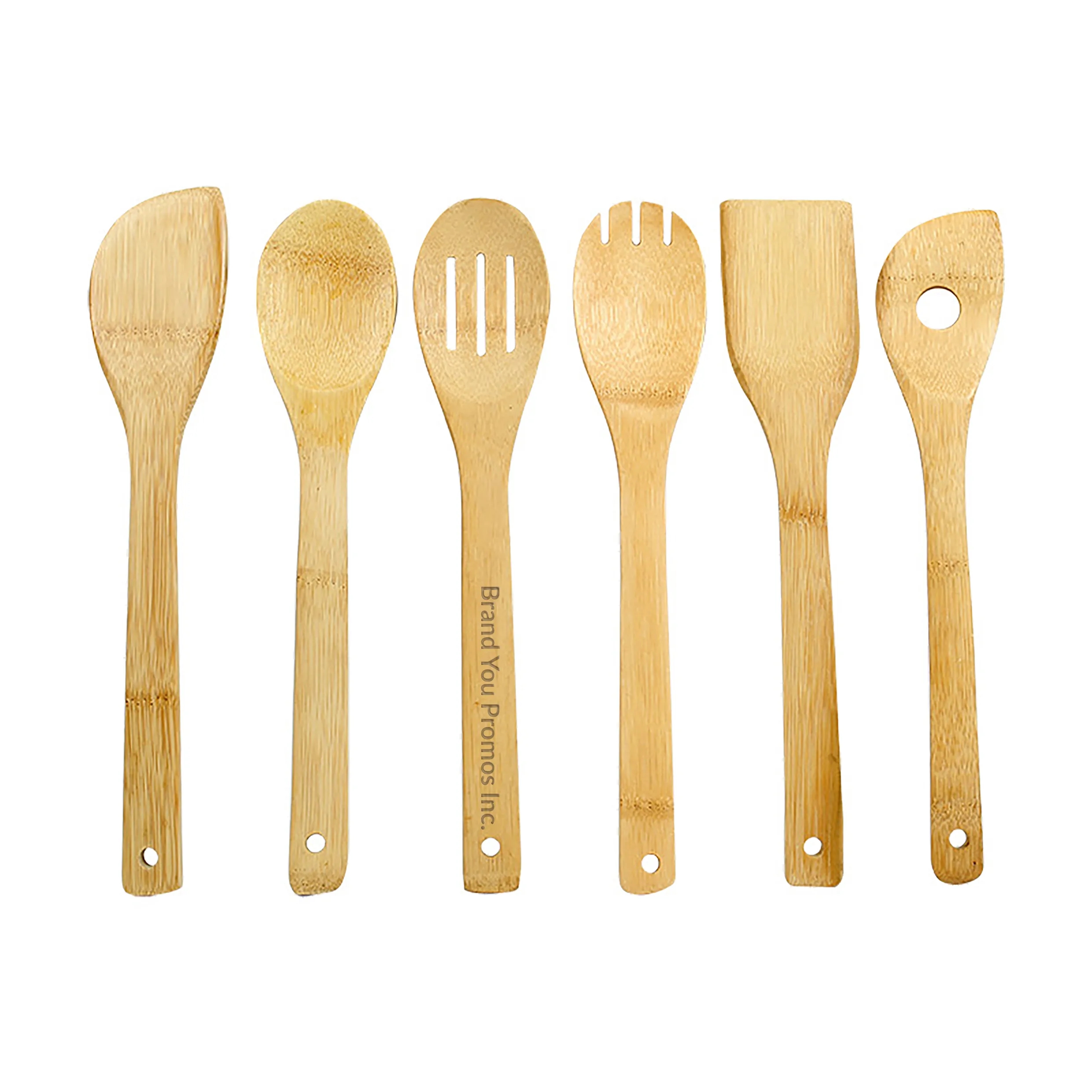 Organic Bamboo 6-Piece Kitchen Utensil Cooking & Serving Set