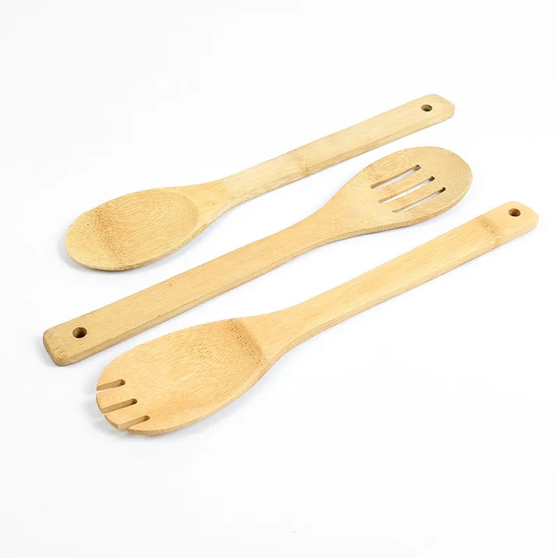 Organic Bamboo 6-Piece Kitchen Utensil Cooking & Serving Set