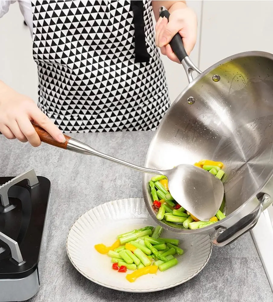 18/10 Stainless Steel Wok Spatula with Wood Handle