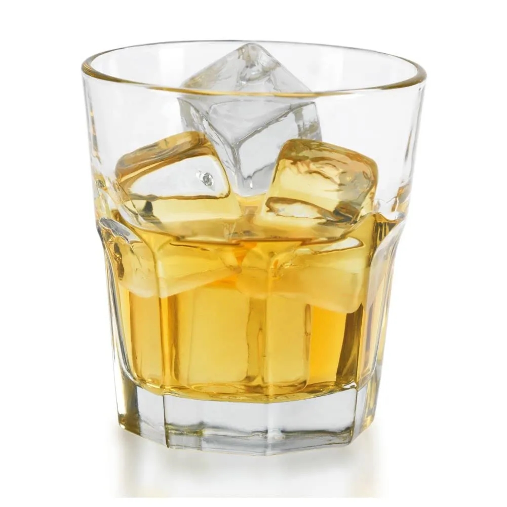 Tempered Octagonal 8 oz Old Fashioned Cocktail Glasses