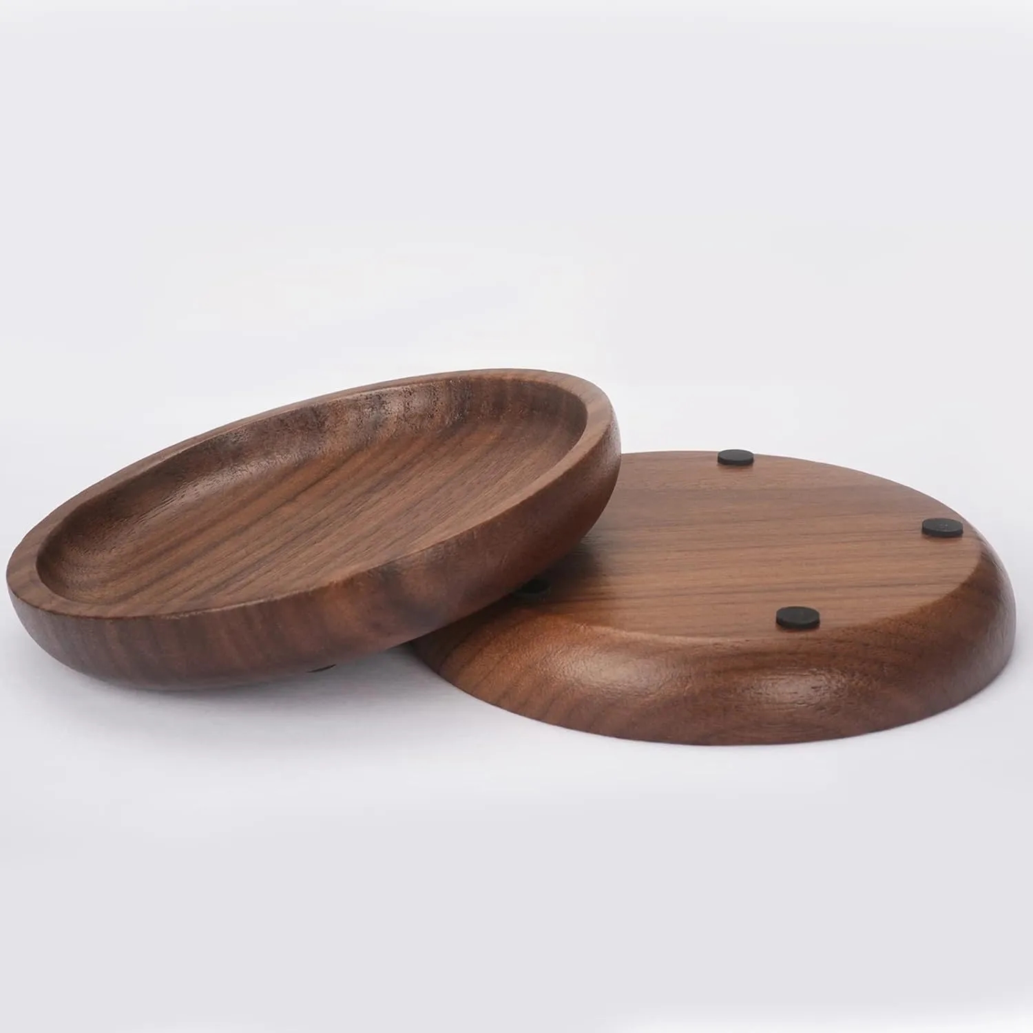 Walnut Wood Coasters, 4" - Set of 6, w/ Scratch Protection