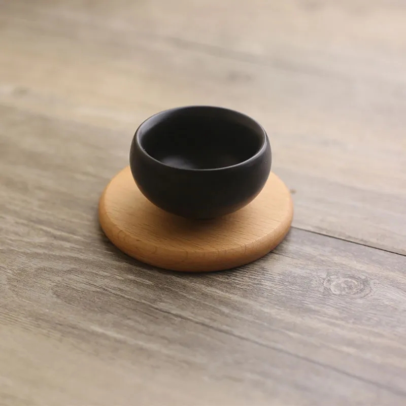 3.46" Circular Beechwood Coasters - Sleek & Natural Design