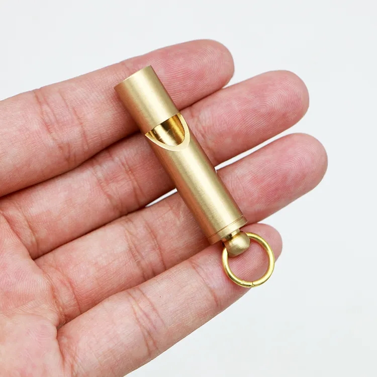 Ultra-Loud Brass Survival Whistle - Portable & Reliable