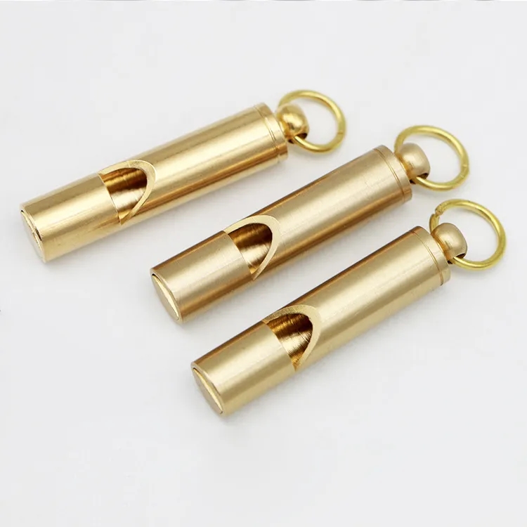 Ultra-Loud Brass Survival Whistle - Portable & Reliable