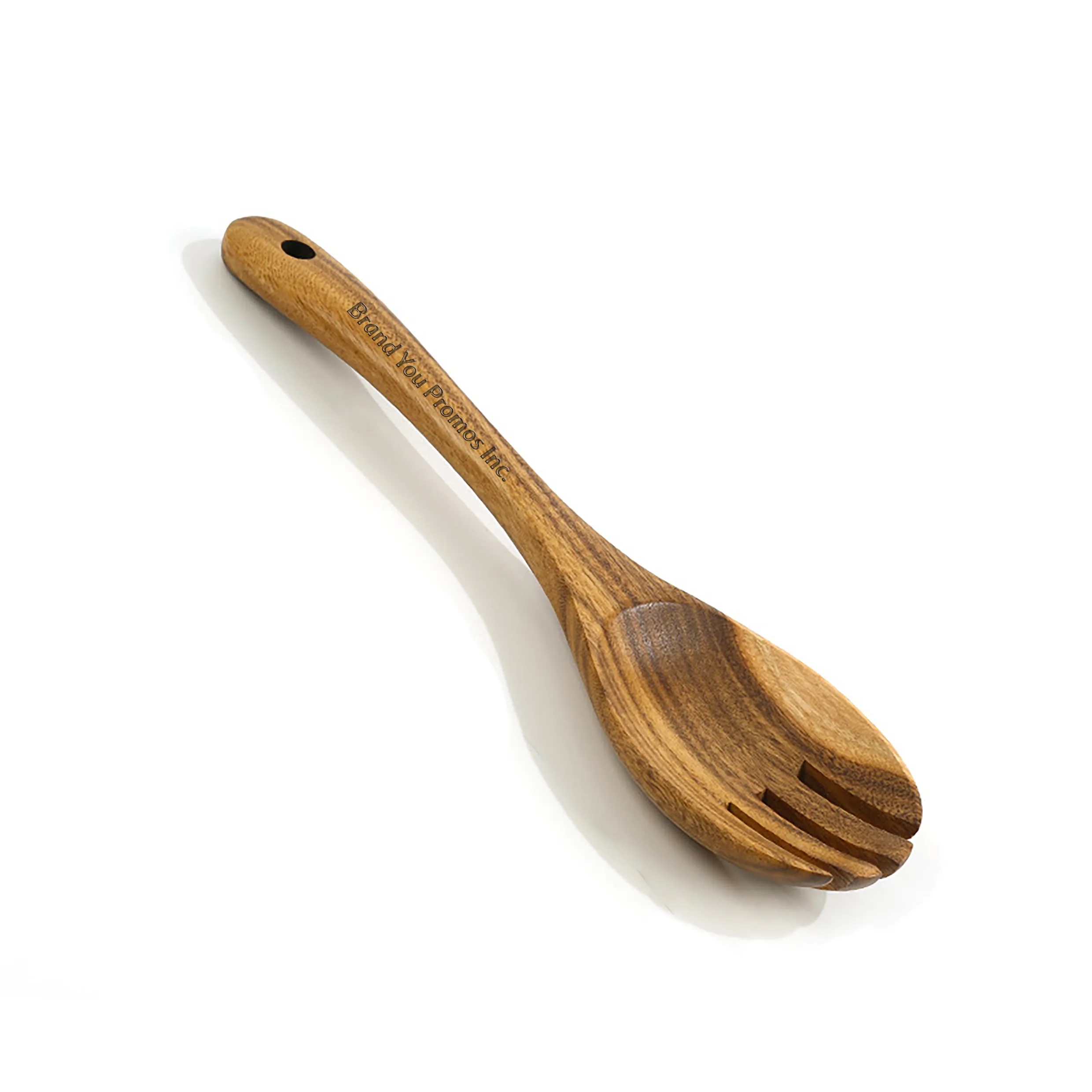 Teak Wood 10-Inch Salad Serving Spoon & Fork Duo