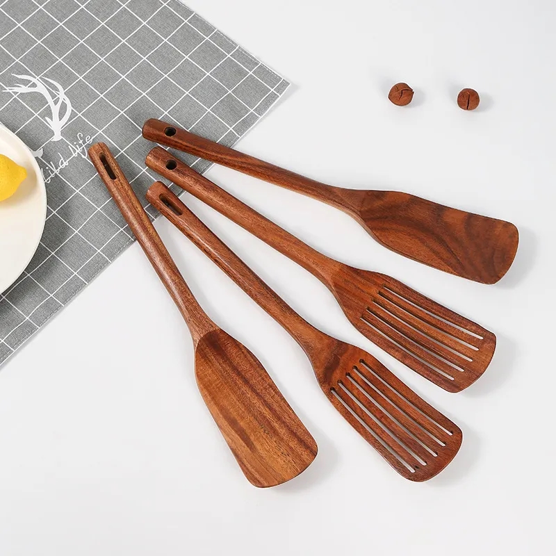 Teak Wood Non-Stick Cooking Spatulas Spurtles