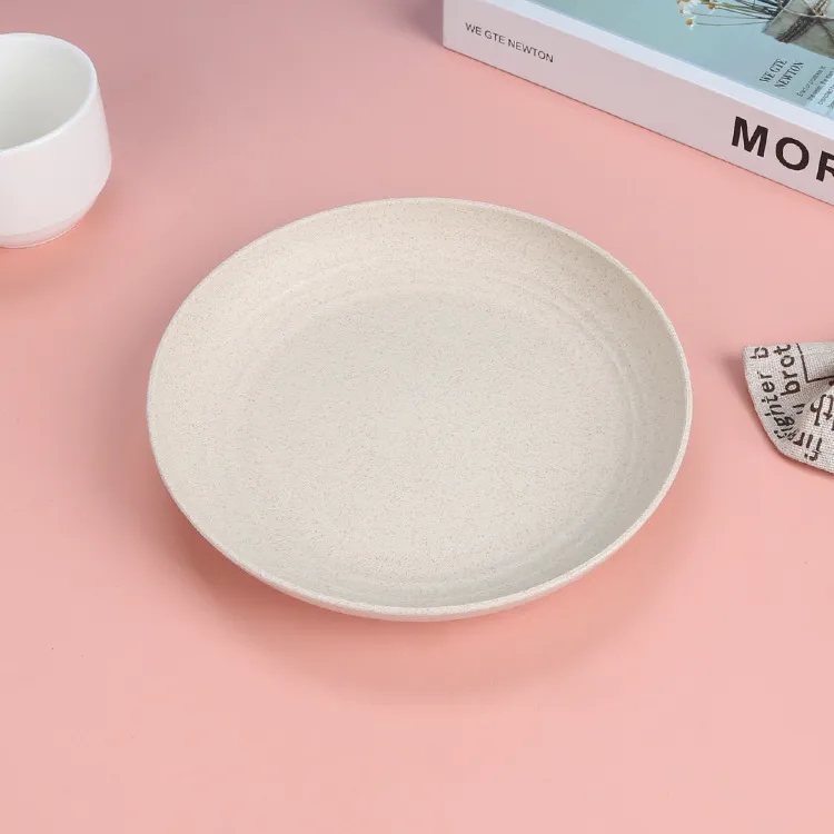 Sustainable 10-Inch Round Reusable Wheat Straw Plates