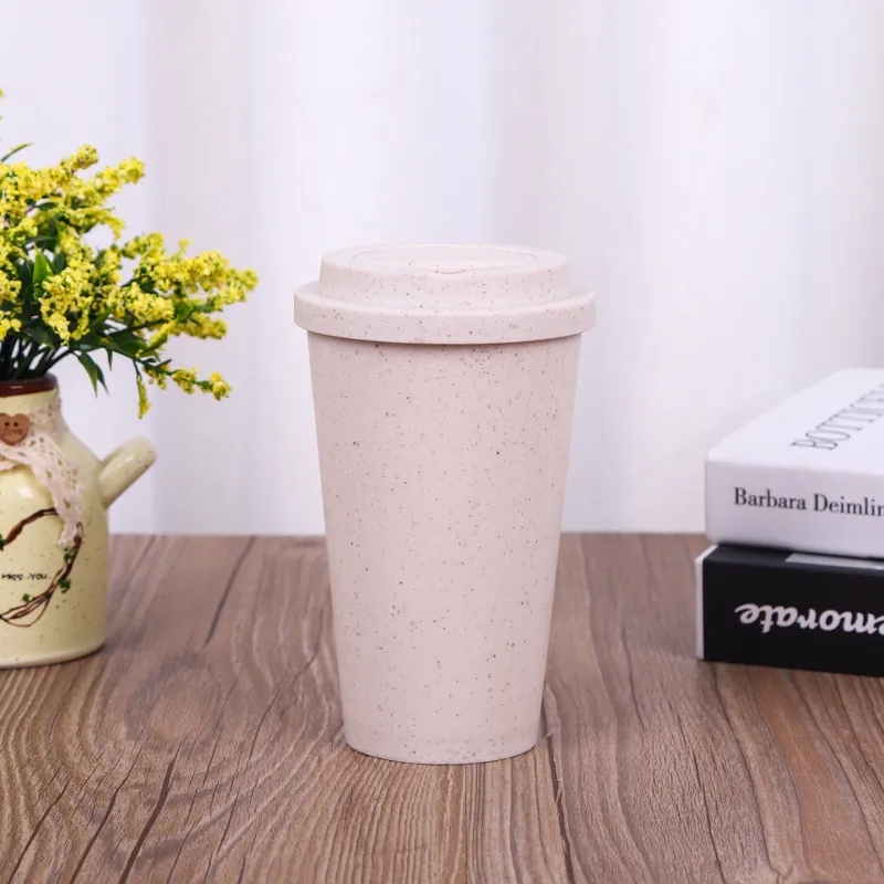 Sustainable Wheat Straw 15oz Travel Coffee Tumbler w/ Lid
