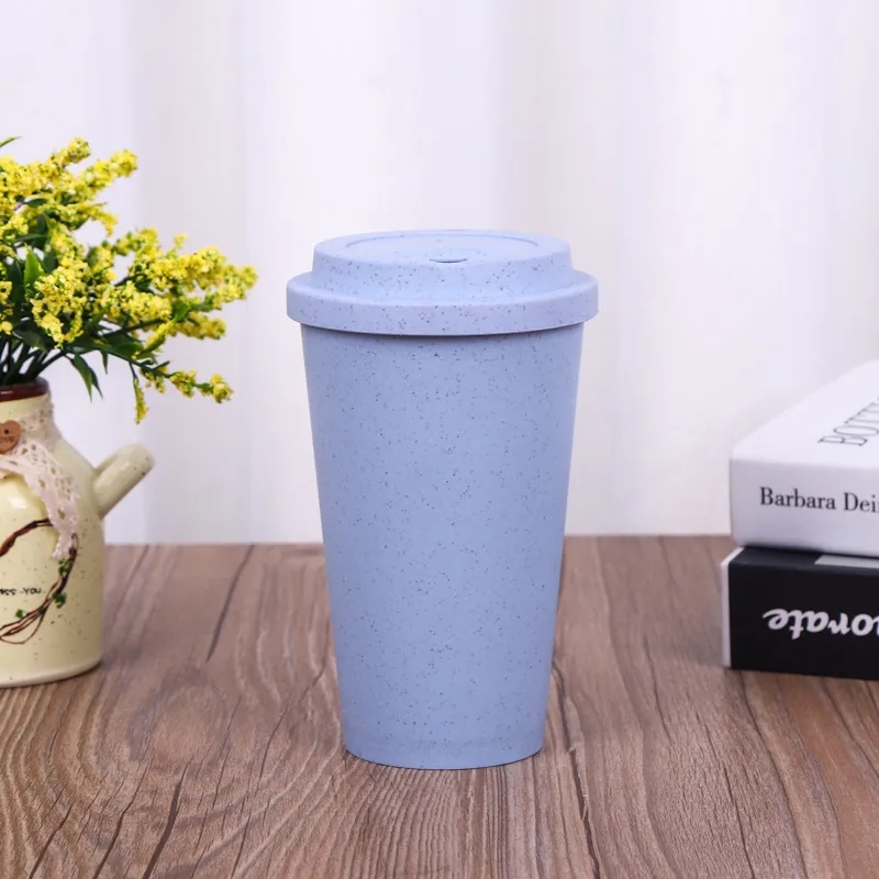 Sustainable Wheat Straw 15oz Travel Coffee Tumbler w/ Lid