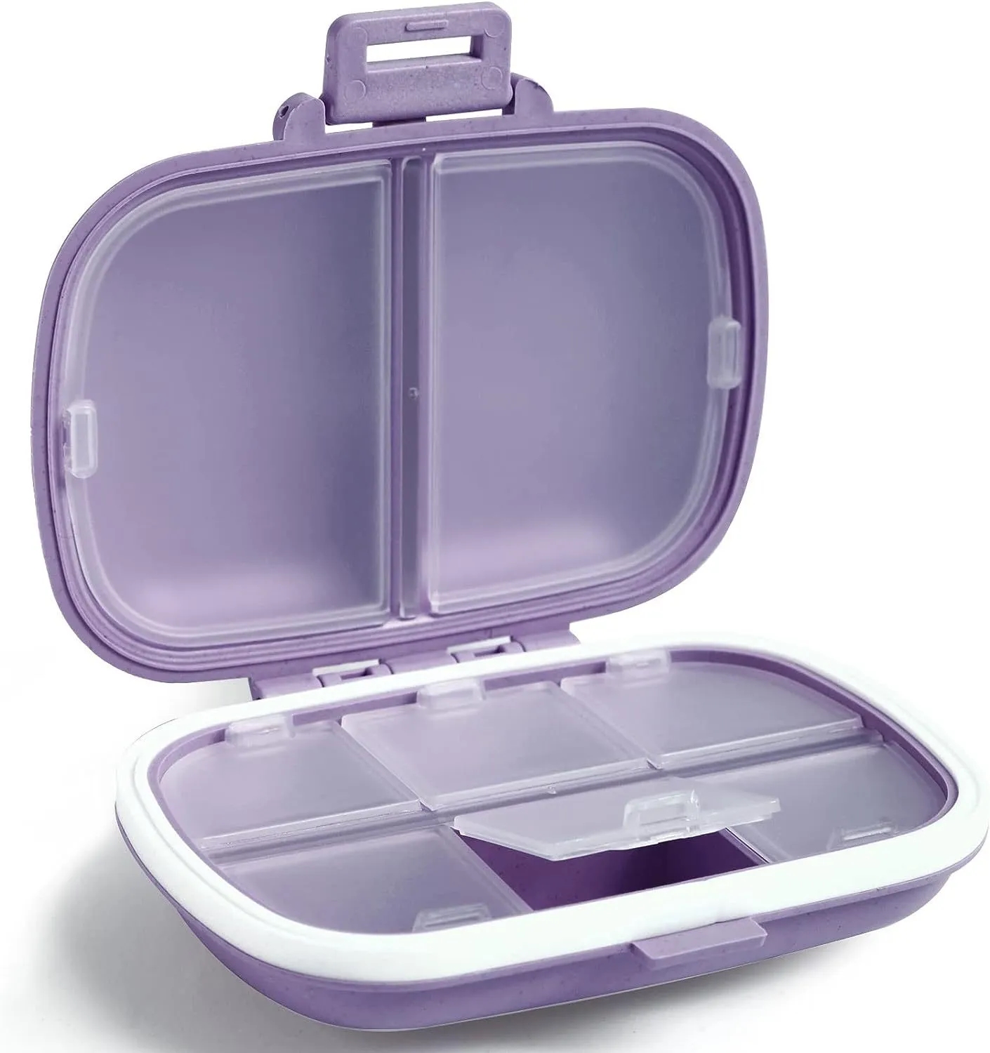 Portable Secure 8-Compartment Pill Box Organizer Case