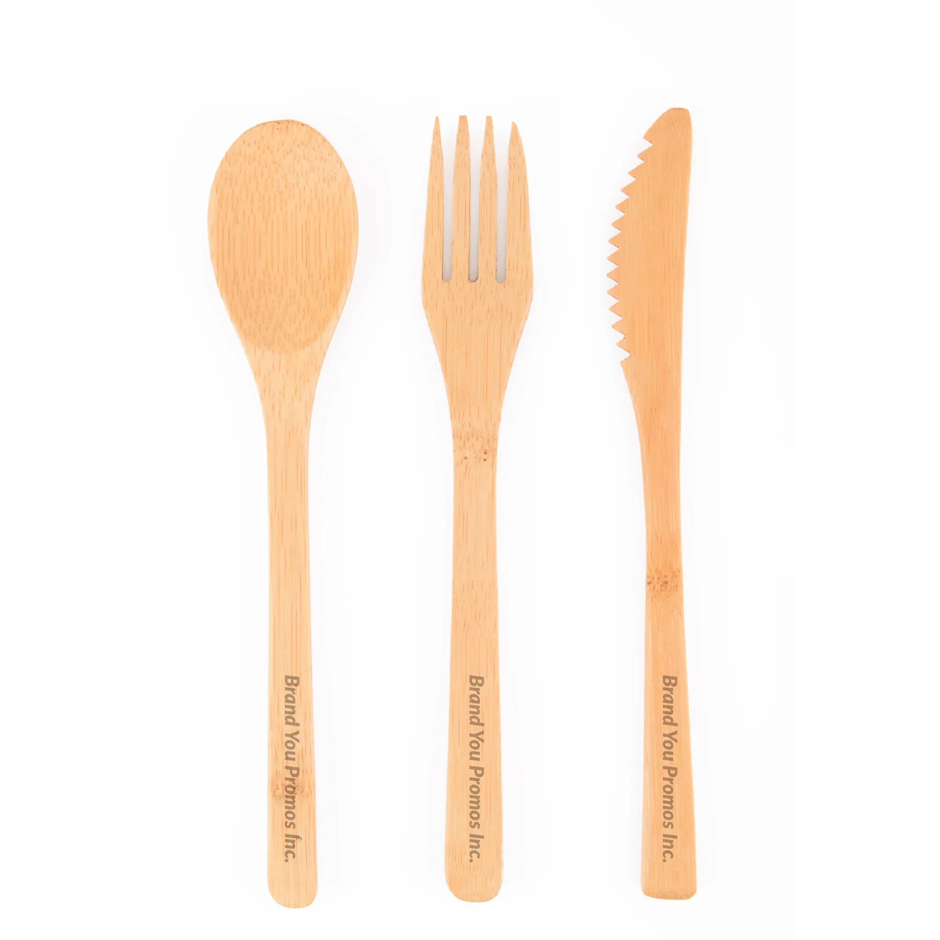 Bamboo 3-Piece Wooden Cutlery Set - Eco-Friendly