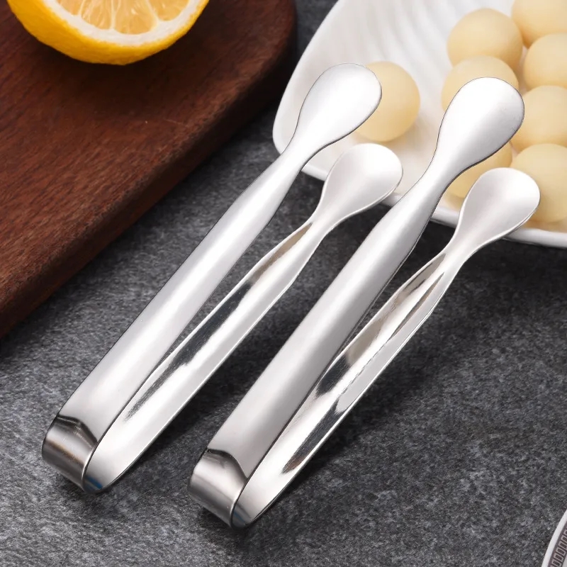 Versatile Stainless Steel Mini Serving Tongs 4.25"