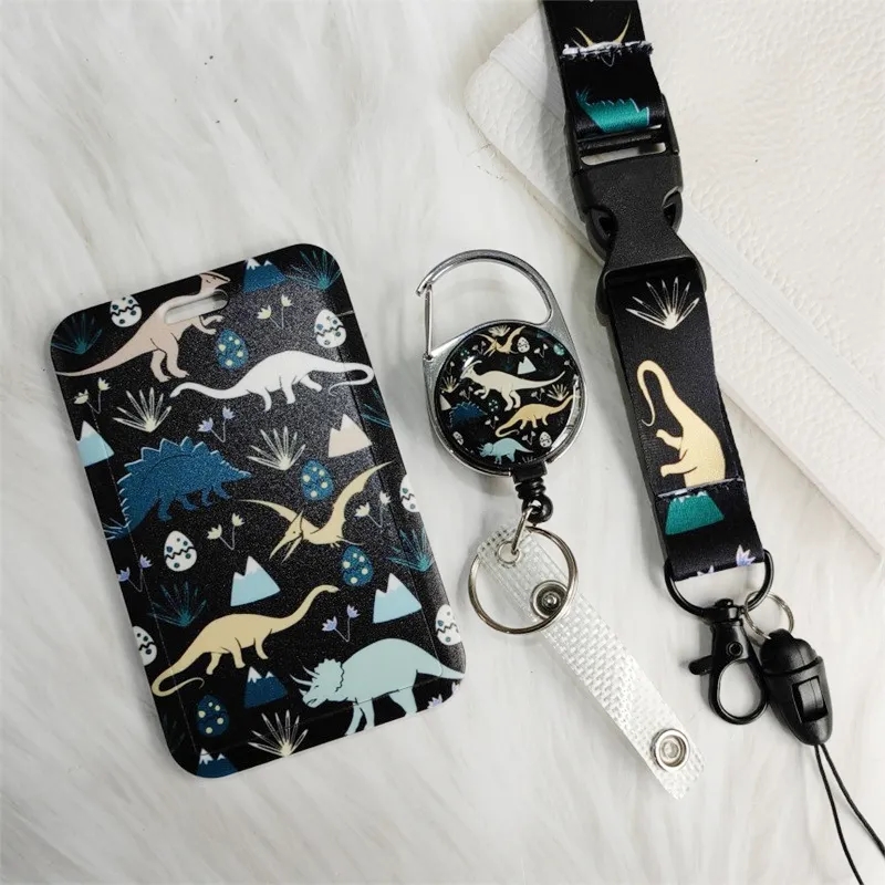Custom Pattern ID Badge Holder w/ Lanyard & Retractable Reel