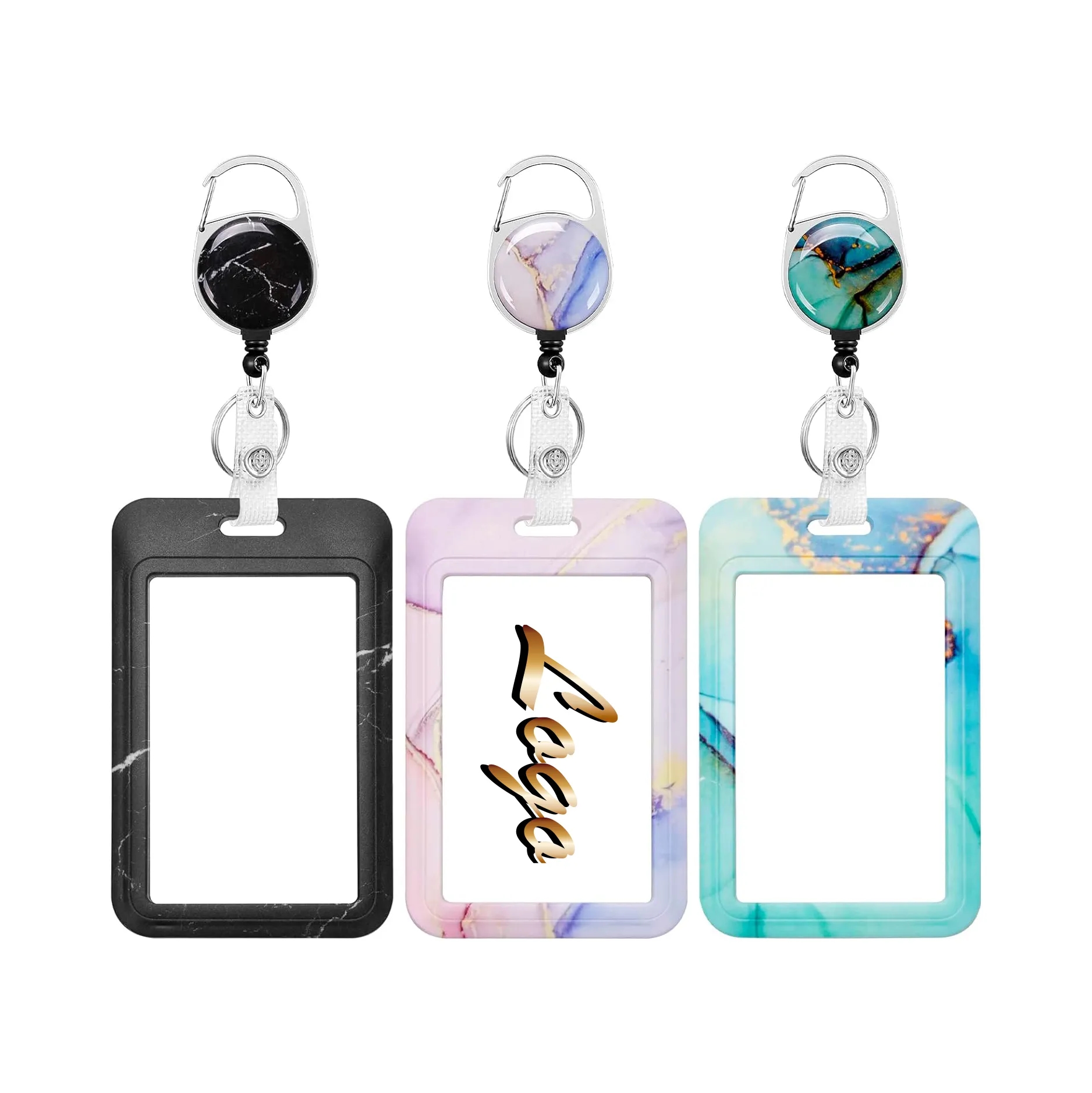 Heavy Duty Retractable Badge Holder & Carabiner Clip Case